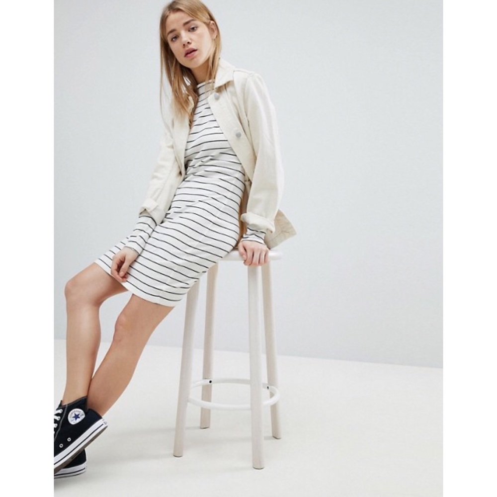 ASOS Striped Ribbed Bodycon Dress